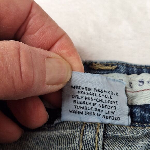 Maurices Womens Jr Size 15/16 Long Hipster Boot Stretch Distressed Medium Wash - Picture 12 of 16